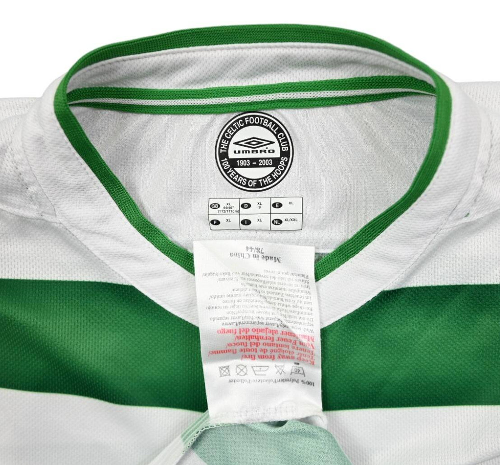 2003-04 CELTIC GLASGOW SHIRT XL