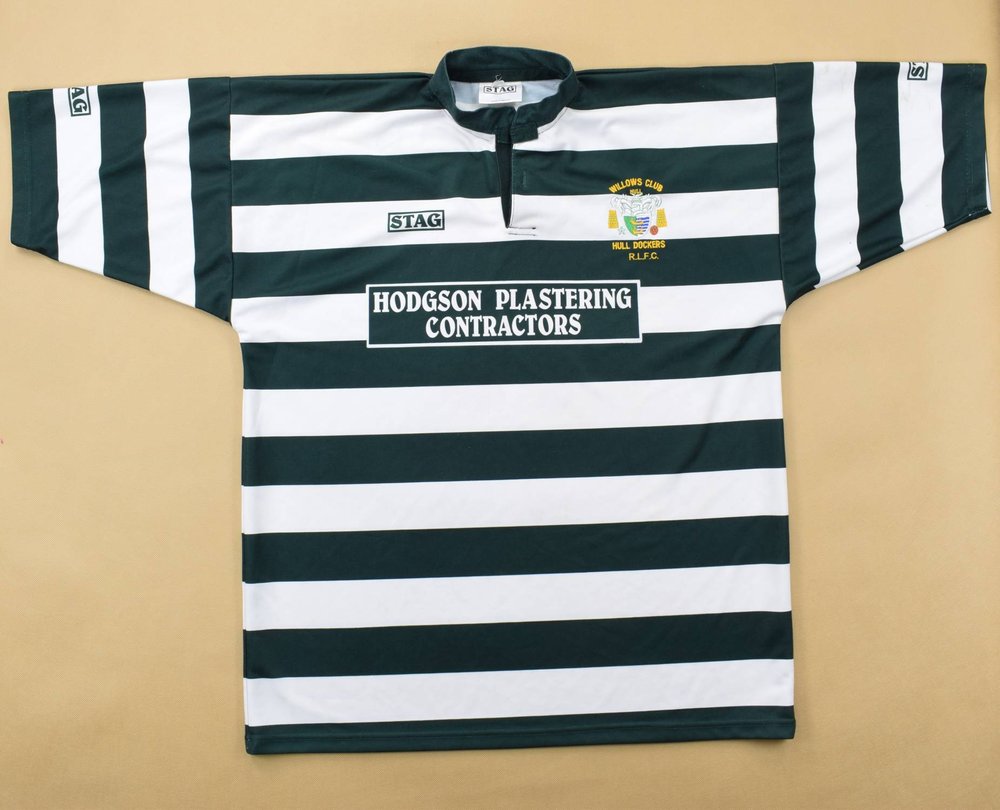 HULL DOCKERS R.L.F.C RUGBY STAG SHIRT L