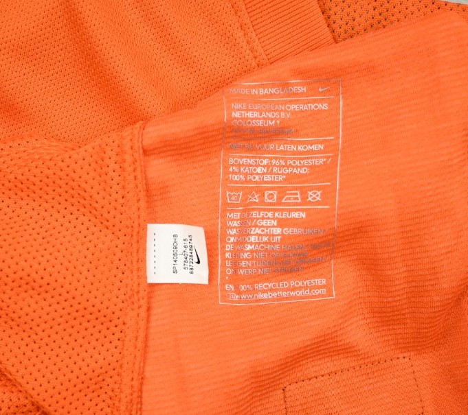 2014-15 NETHERLANDS * DE WIT* PLAYER ISSUE SHIRT L